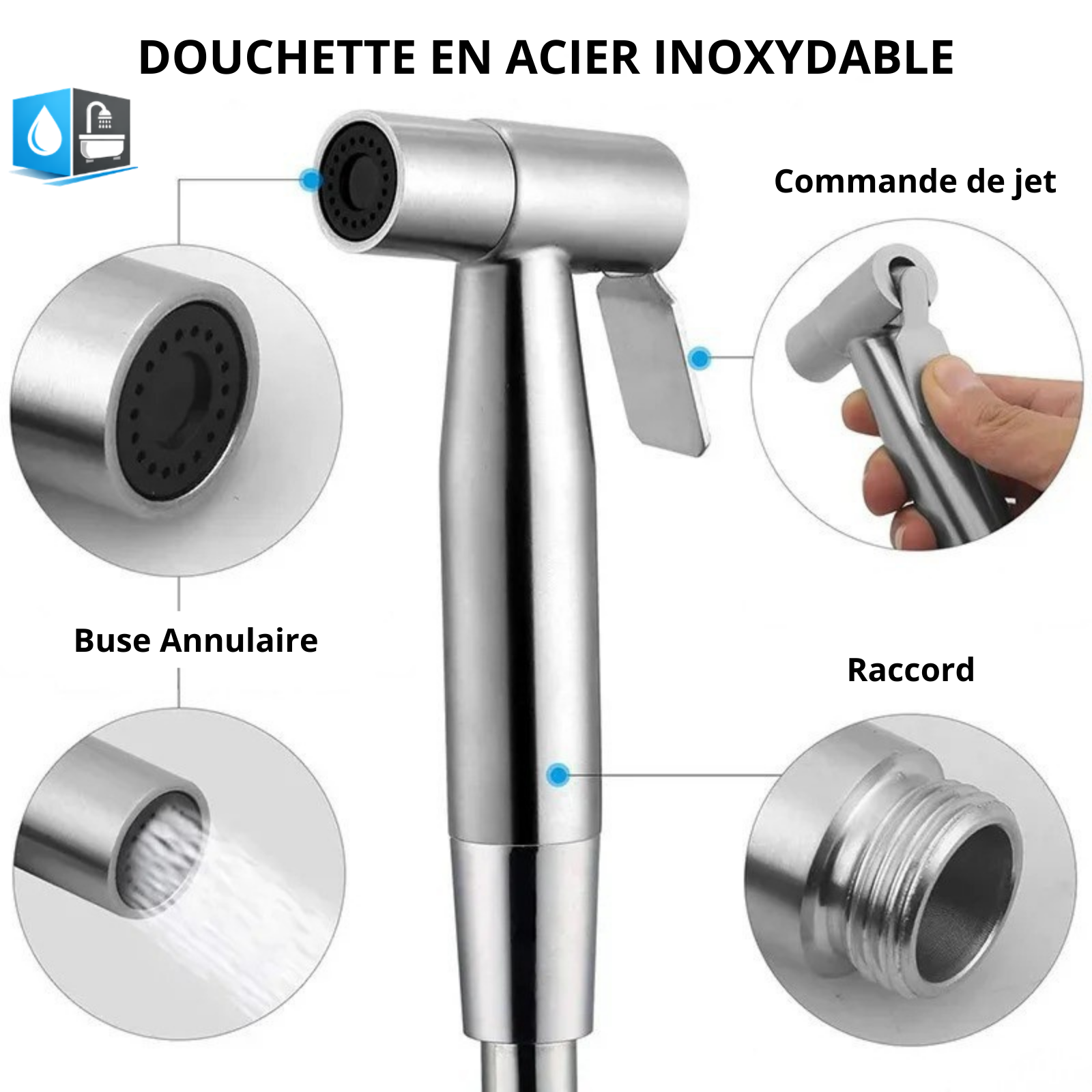 Douchette WC - Kit Complet en Inox