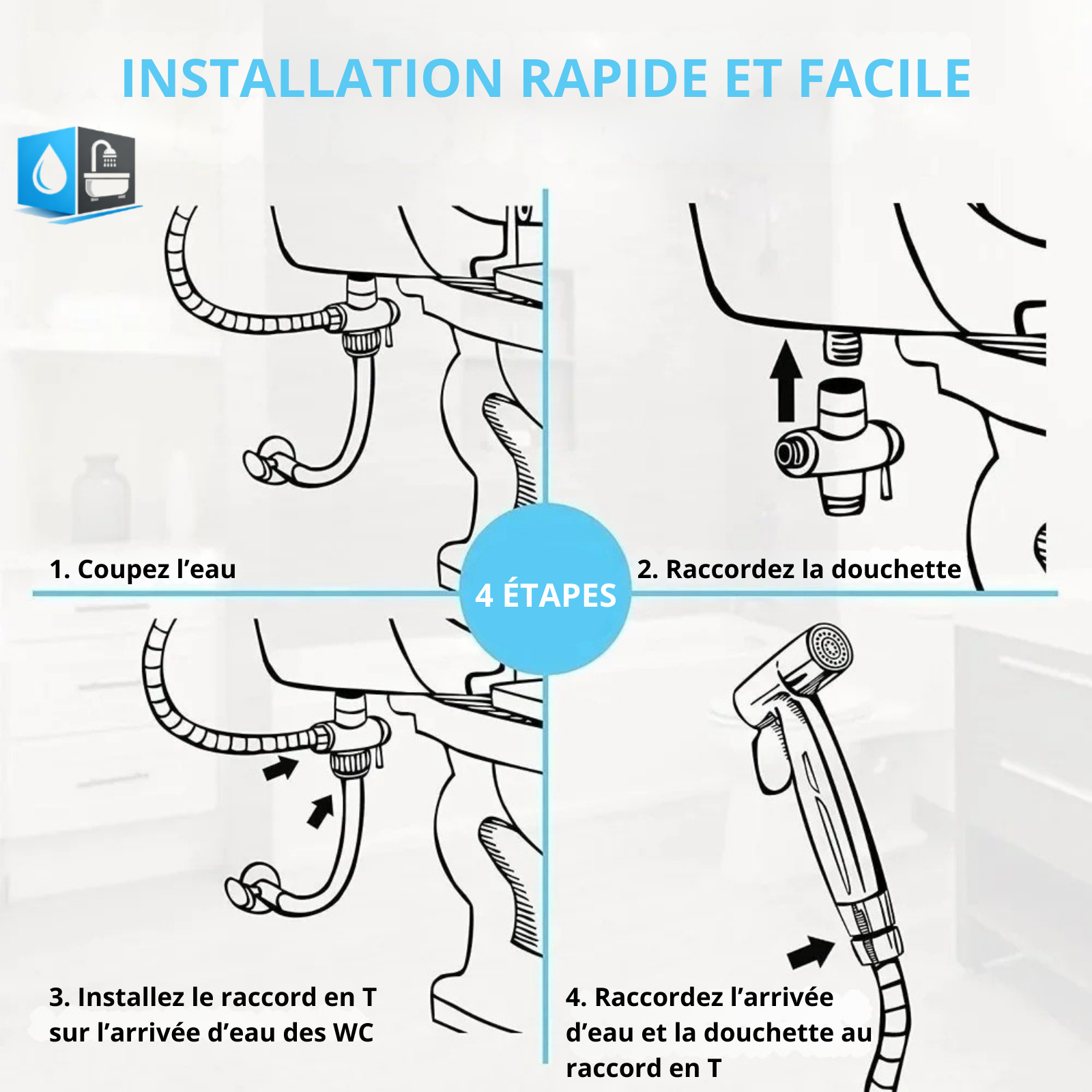 Douchette WC - Kit Complet en Inox